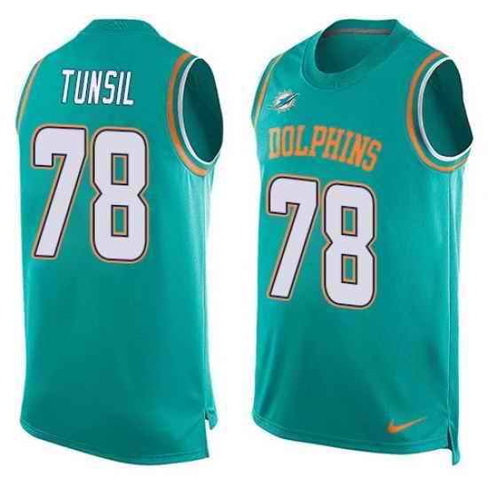 Nike Dolphins #78 Laremy Tunsil Aqua Green Team Color Mens Stitched NFL Limited Tank Top Jersey